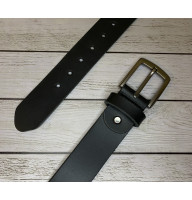 Мужской кожаный ремень черный 40 мм ручной работы