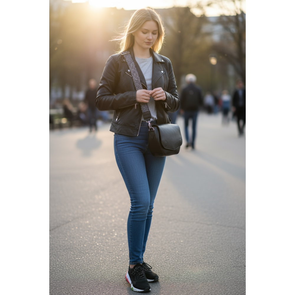 Сумка кросс-боди ручной работы из натуральной кожи КРС (черная)