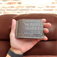 Шкіряний зажим Nomad (Crazy Horse Reptile, Шоколад)