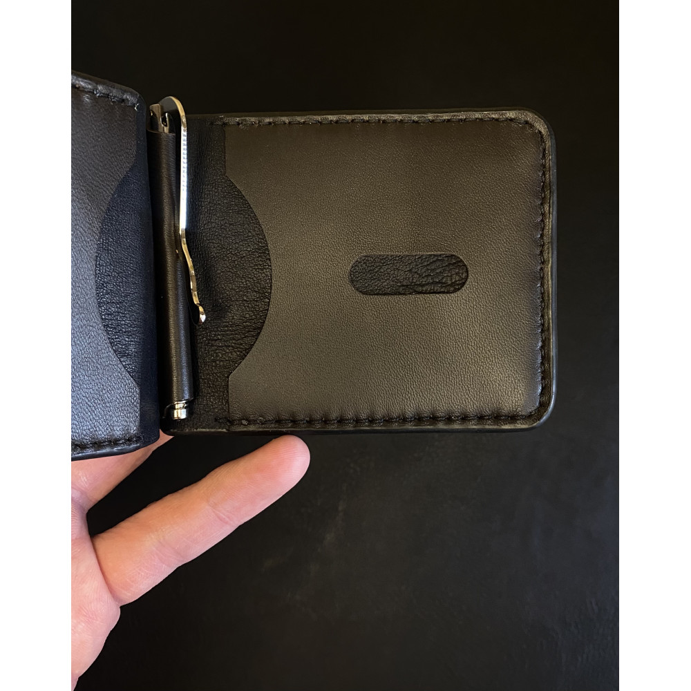 Зажим для денег из натуральной кожи крокодила шоколадный