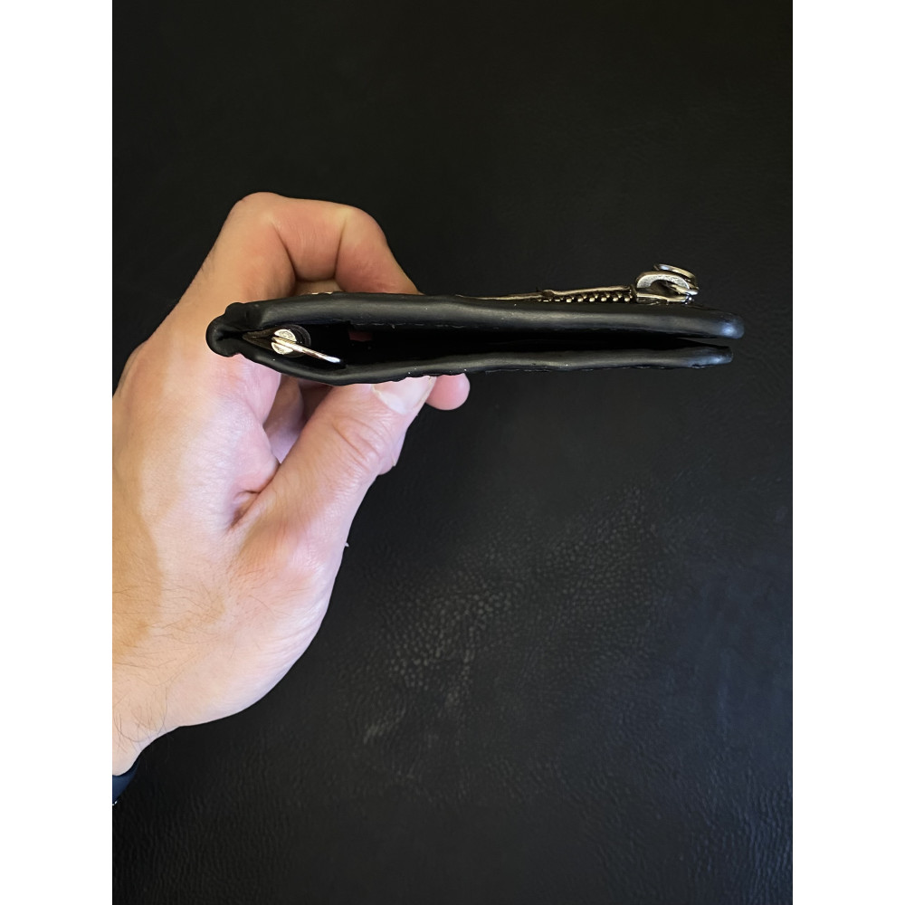 Зажим для денег из натуральной кожи крокодила шоколадный