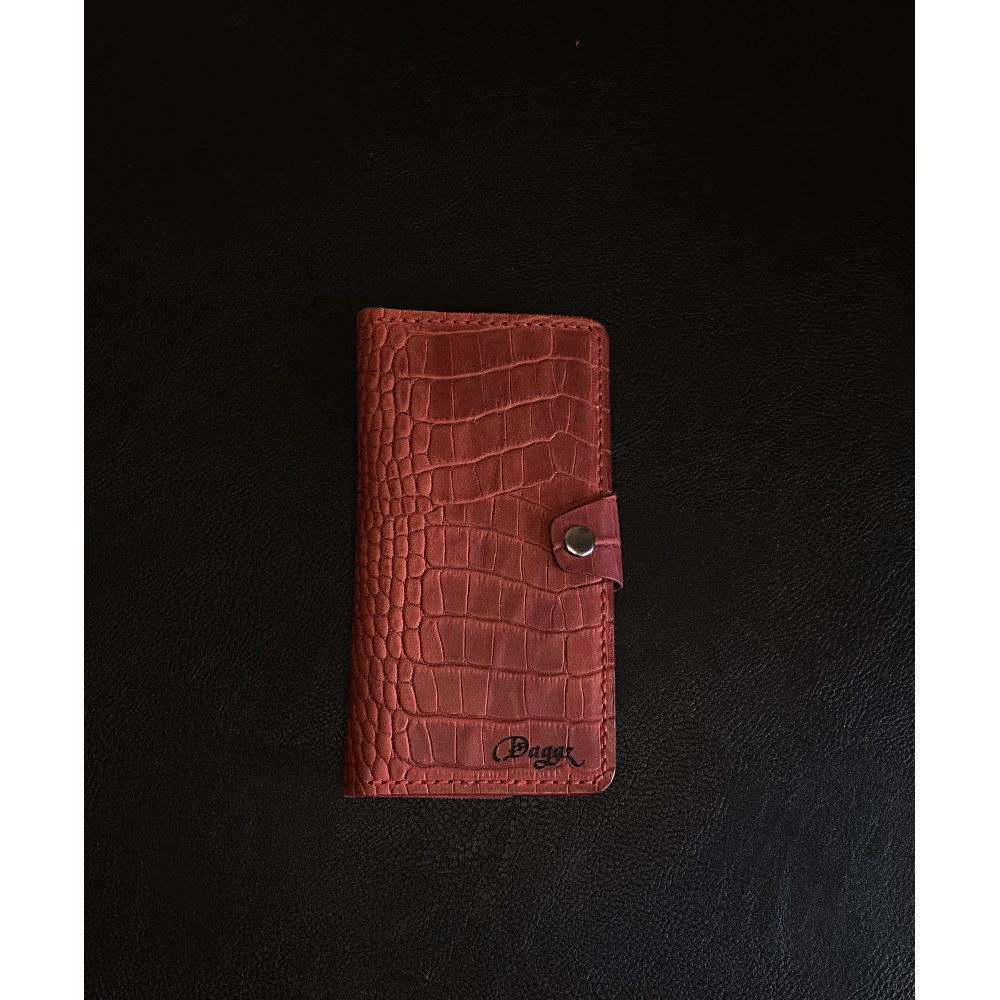 Женский кожаный кошелек Legacy Crazy Horse красный под рептилию