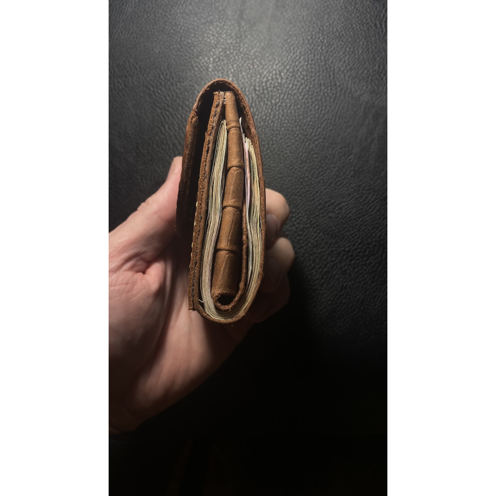 Компактный кожаный кошелек Crazy Horse коньяк под крокодила