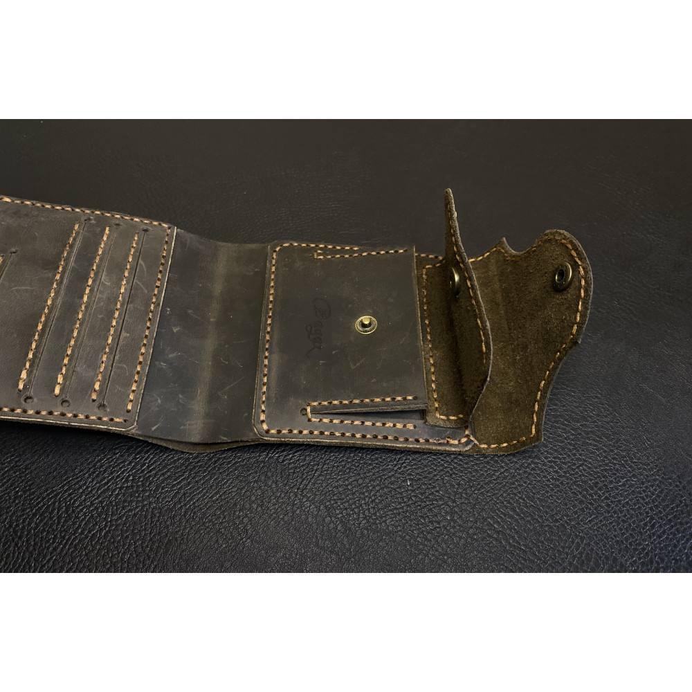 Кожаный кошелек Texas Crazy Horse орех ручной работы