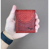 Міні гаманець Flux New шкіряний з тисненням під крокодила (червоний)