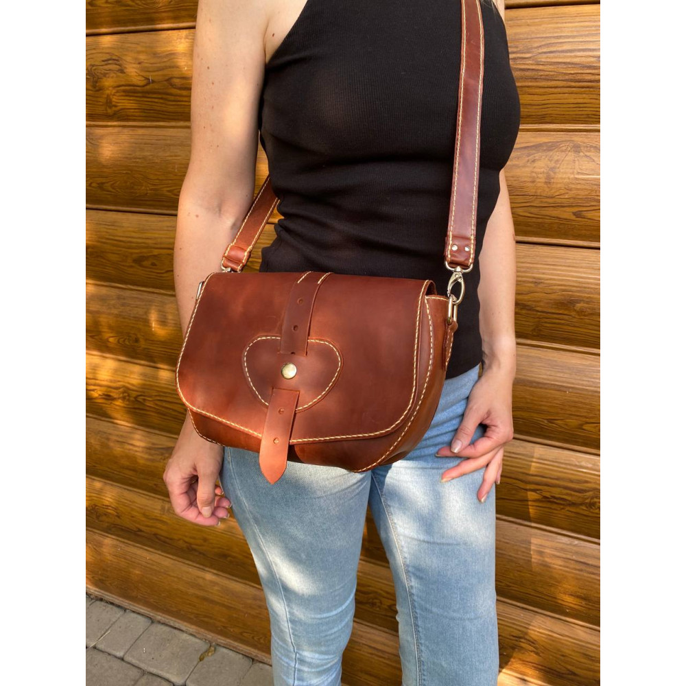 Сумка женская кожаная из кожи Crazy Horse с магнитной застежкой 