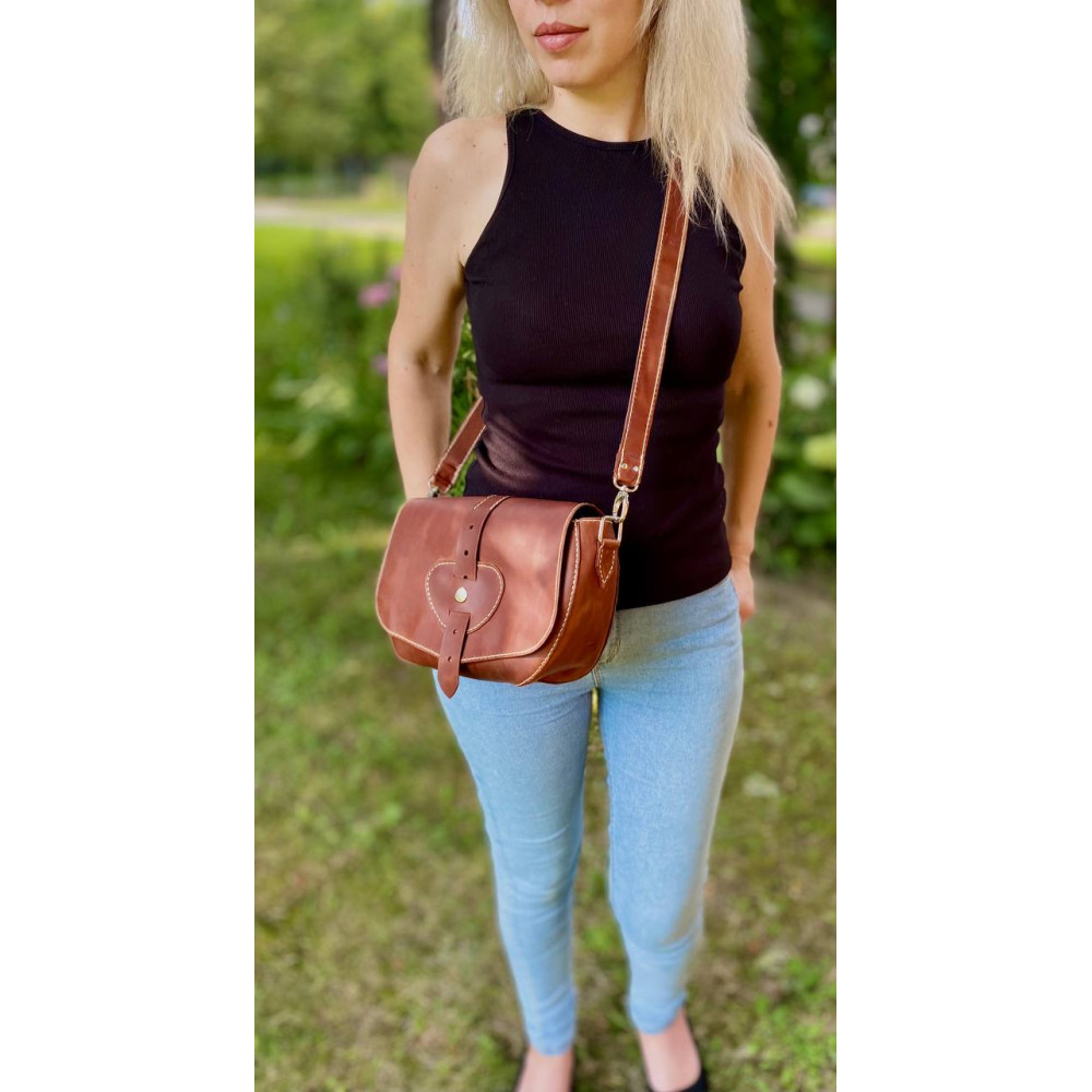 Сумка женская кожаная из кожи Crazy Horse с магнитной застежкой 