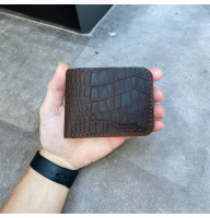 Кожаный кошелек Slate Croko шоколад под крокодила